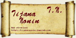 Tijana Nonin vizit kartica